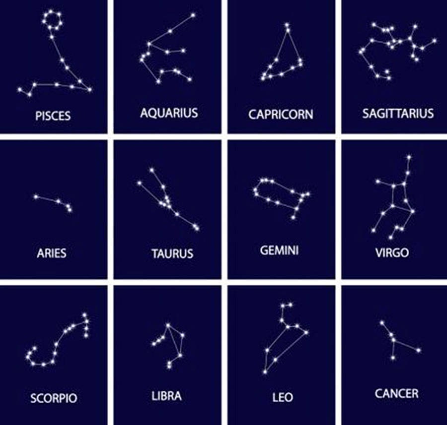 Zodiac Constellation Semi Circle Necklace