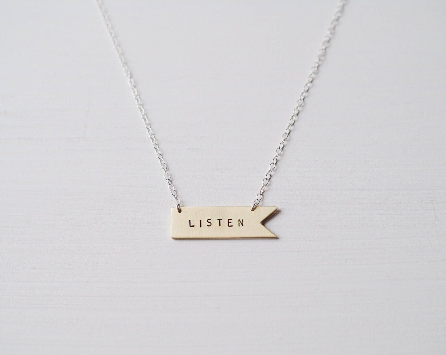 Listen Banner Necklace