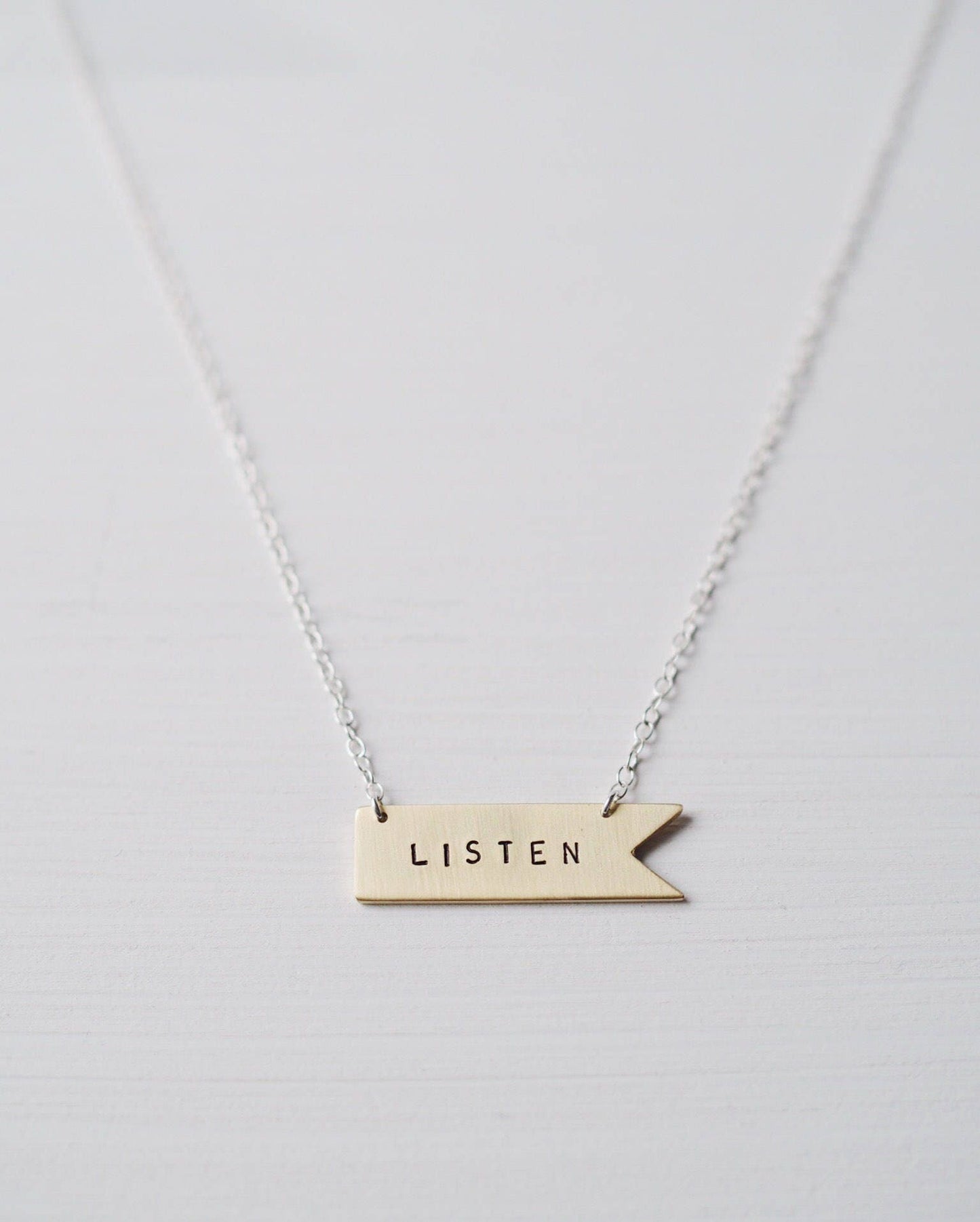 Listen Banner Necklace