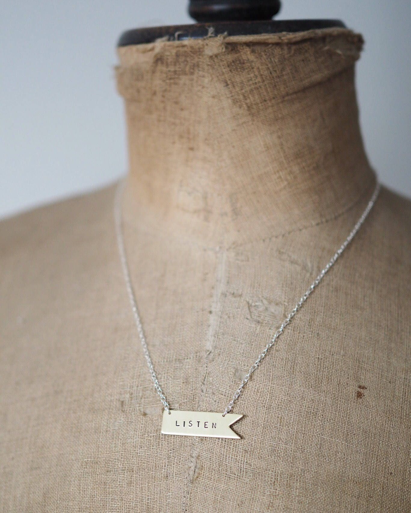 Listen Banner Necklace