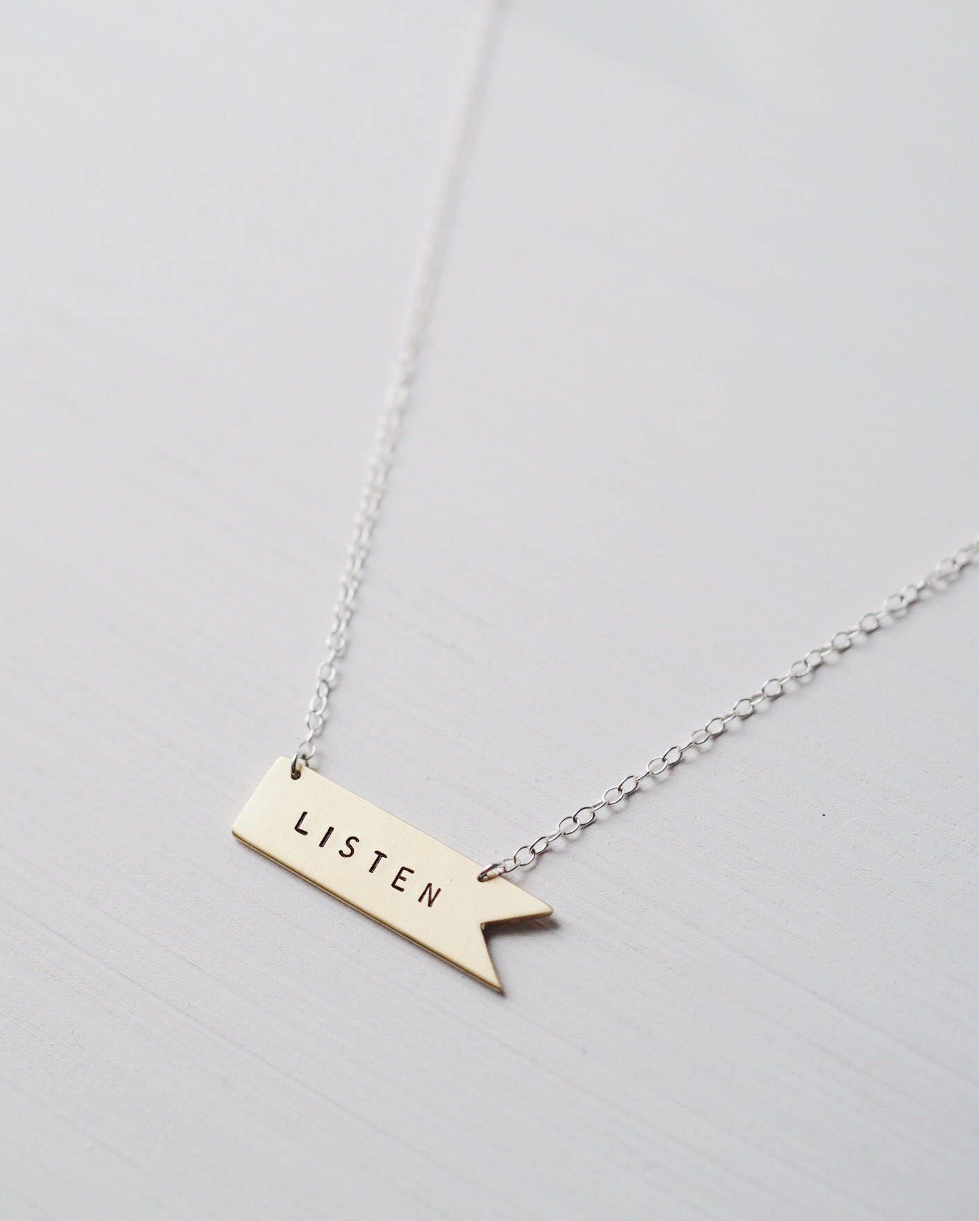 Listen Banner Necklace