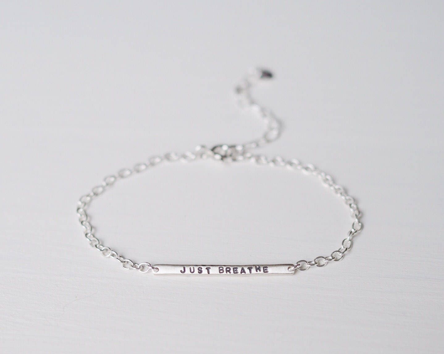 Just Breathe Tiny Bar Bracelet