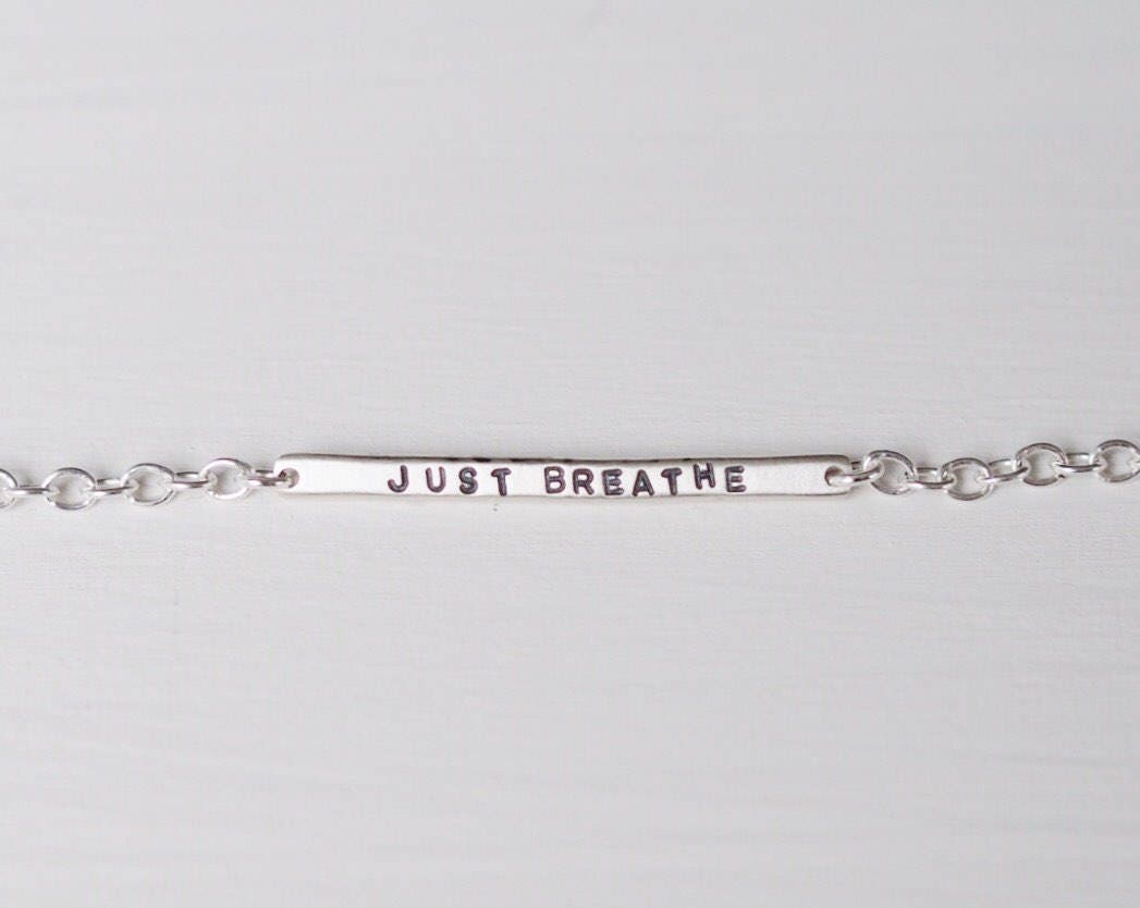 Just Breathe Tiny Bar Bracelet