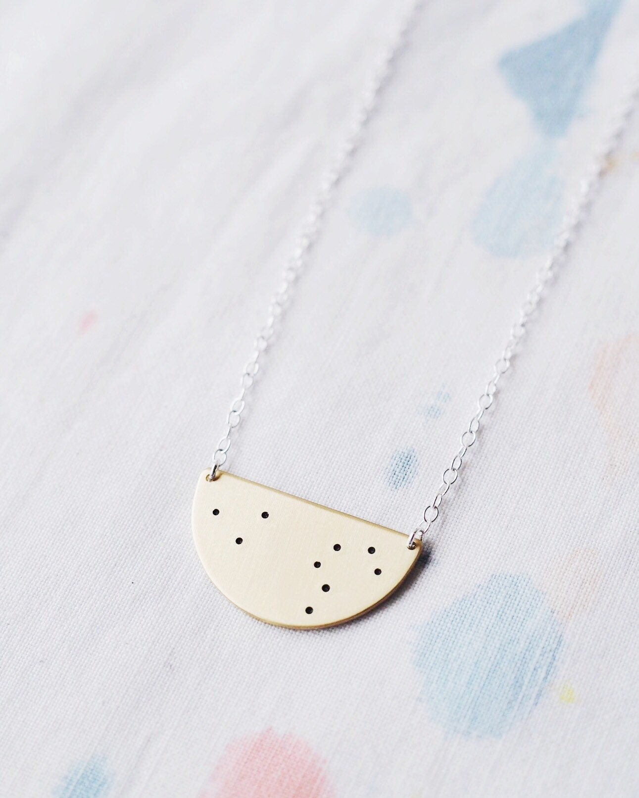 Zodiac Constellation Semi Circle Necklace