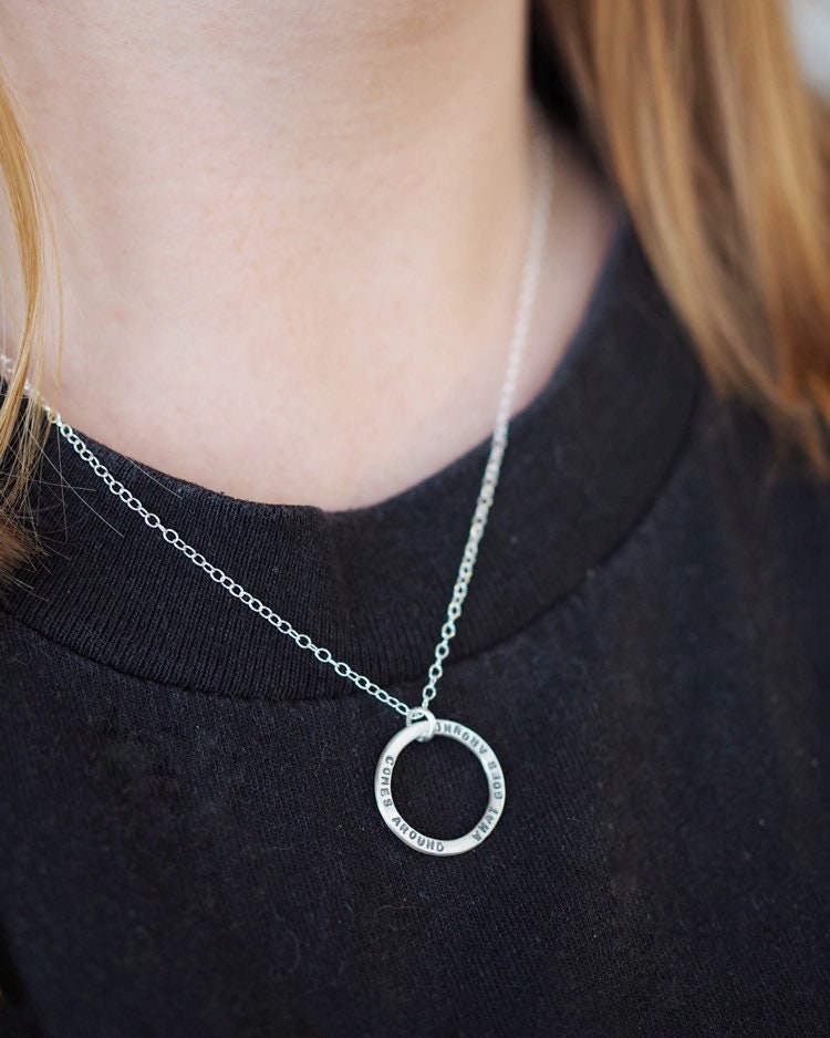 Personalised Silver Circle Necklace