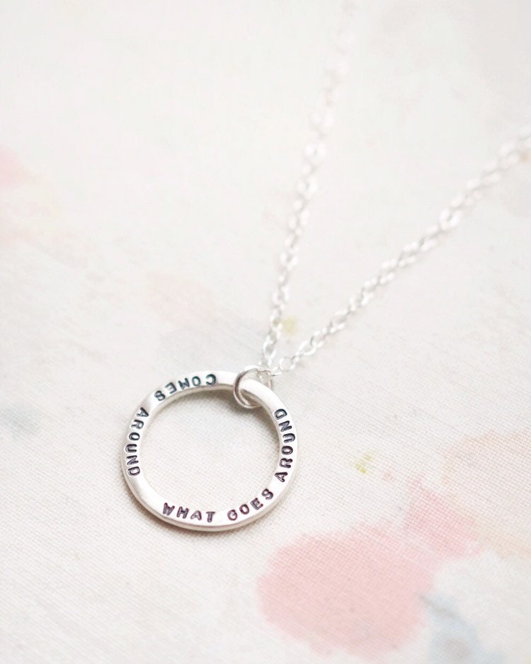 Personalised Silver Circle Necklace