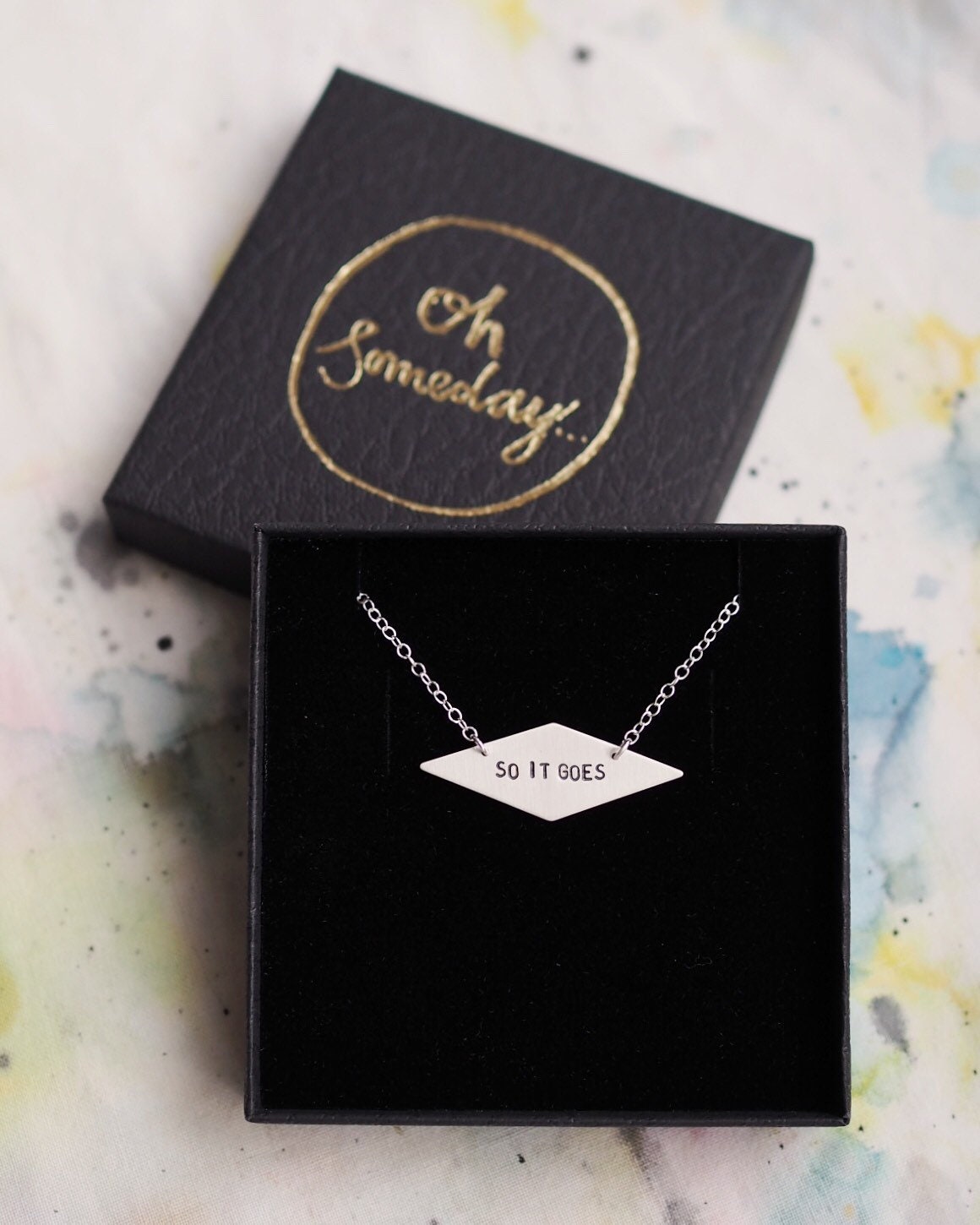 Personalised Diamond Shaped Necklace