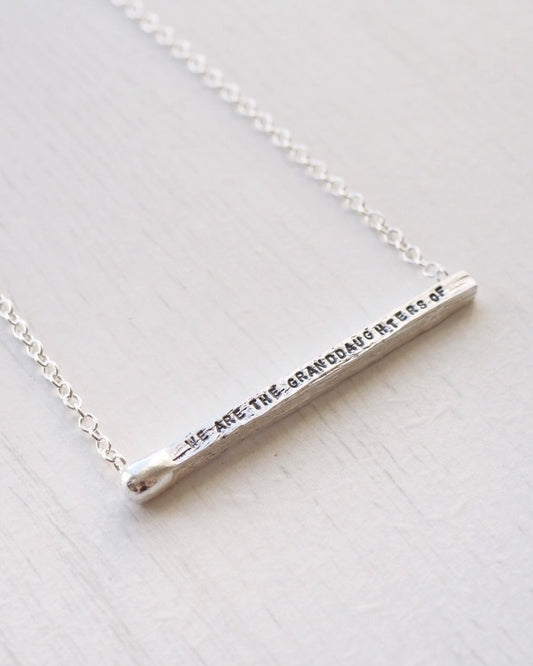 Personalised Silver Matchstick Necklace