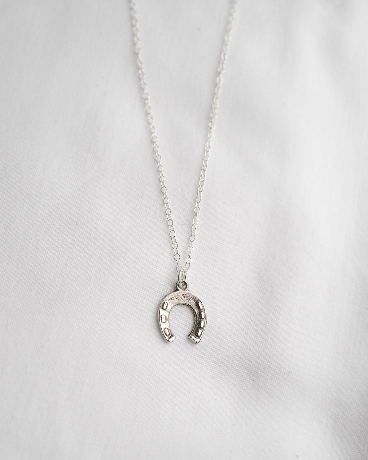 Vintage Silver Horseshoe Charm Necklace