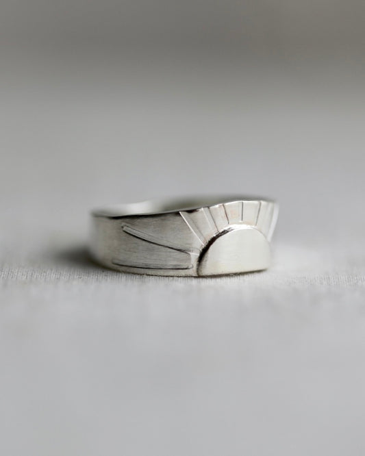 Personalised Silver Sun Ring