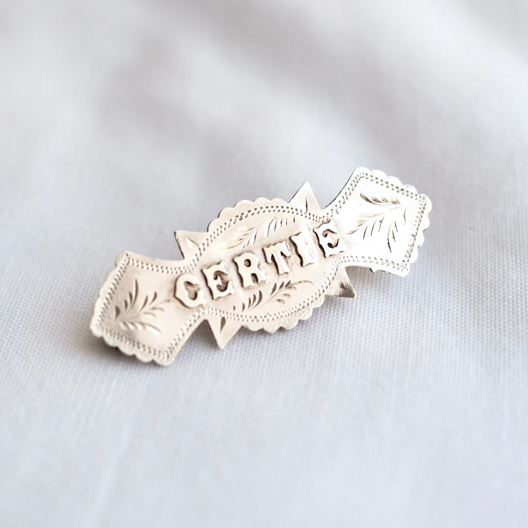 Vintage Sterling Silver ‘Gertie’ Brooch