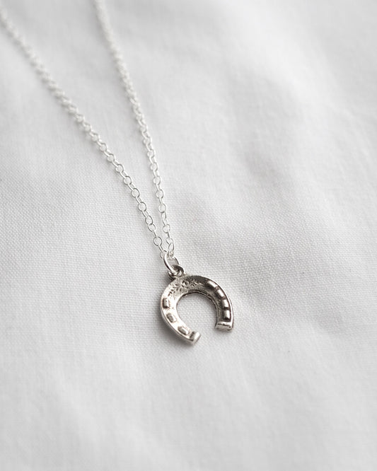 Vintage Silver Horseshoe Charm Necklace