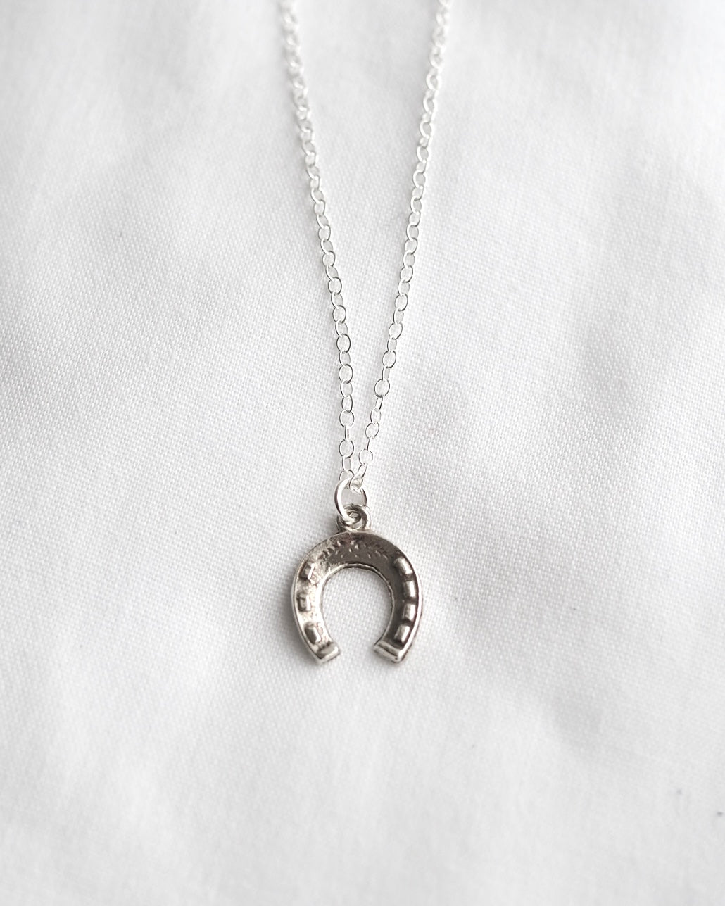 Vintage Silver Horseshoe Charm Necklace