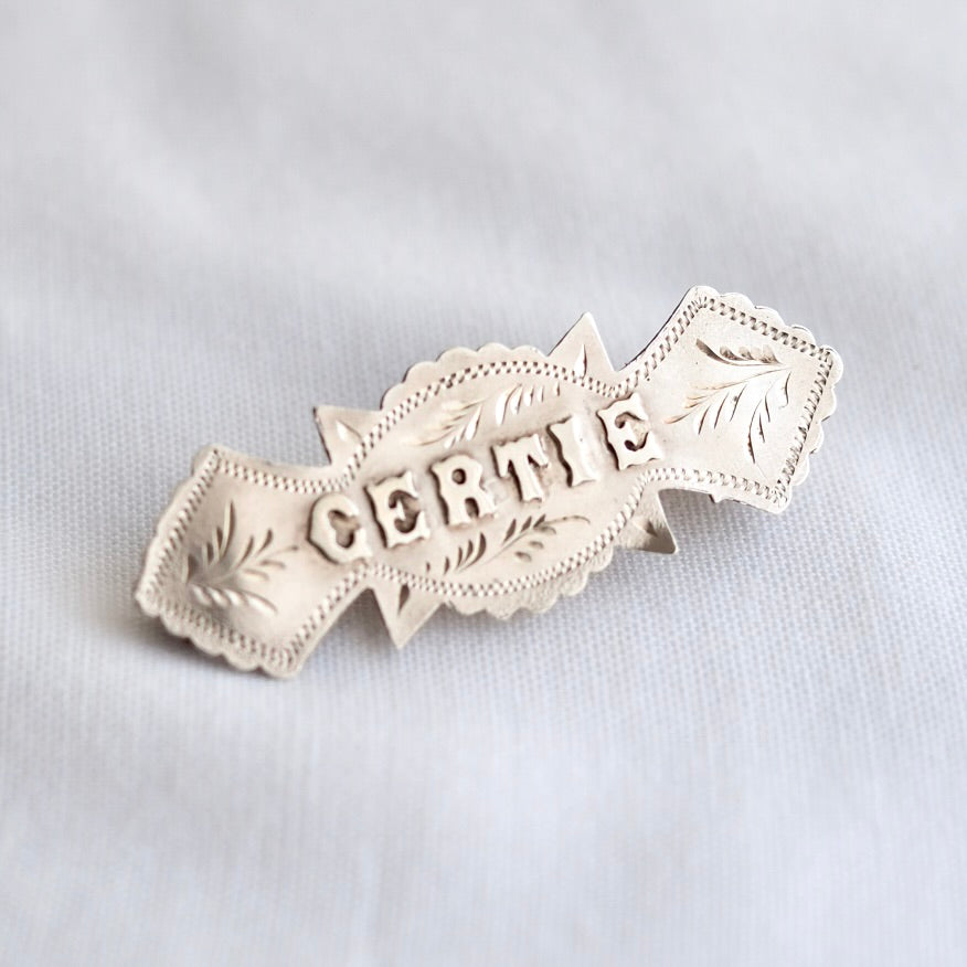 Vintage Sterling Silver ‘Gertie’ Brooch