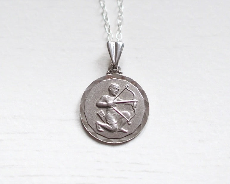 Vintage Silver Sagittarius Charm Necklace