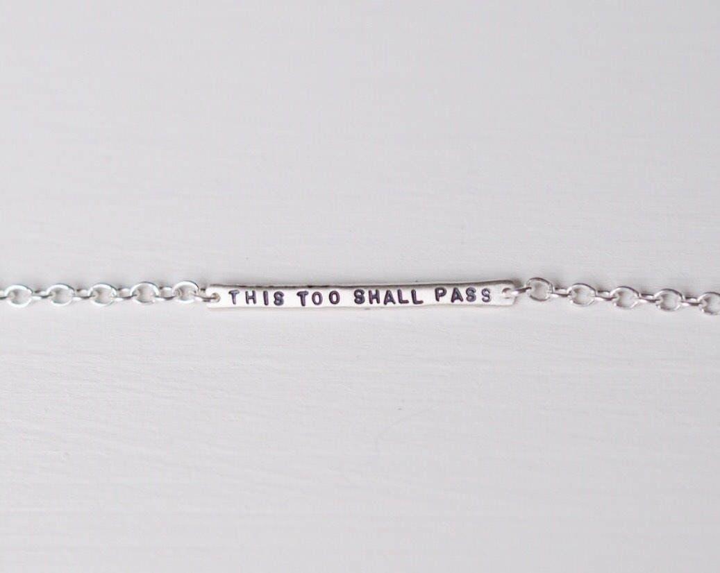 This Too Shall Pass Tiny Bar Bracelet