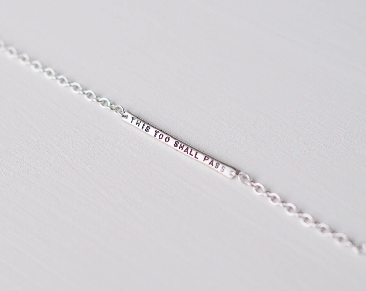 This Too Shall Pass Tiny Bar Bracelet