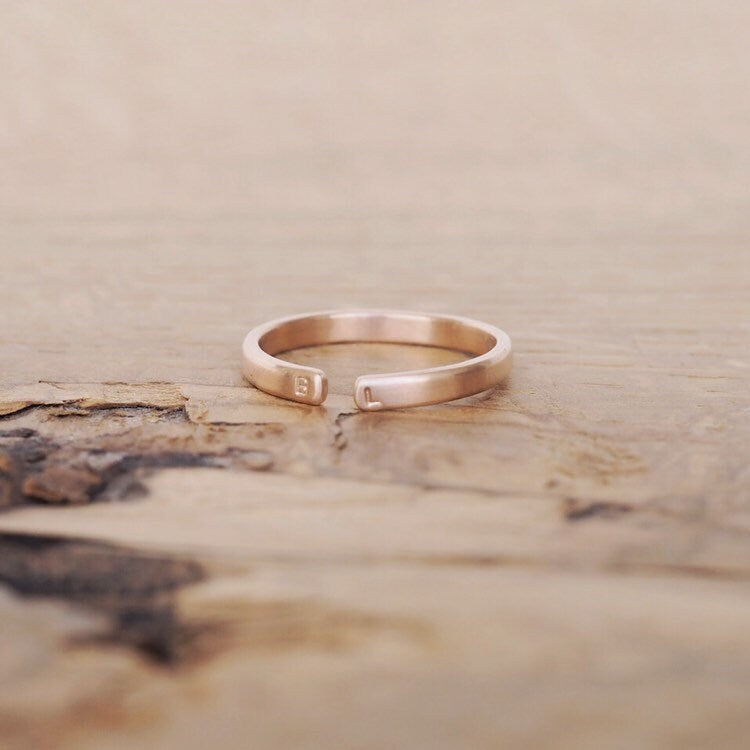 Personalised Ring in Yellow or Rose Gold