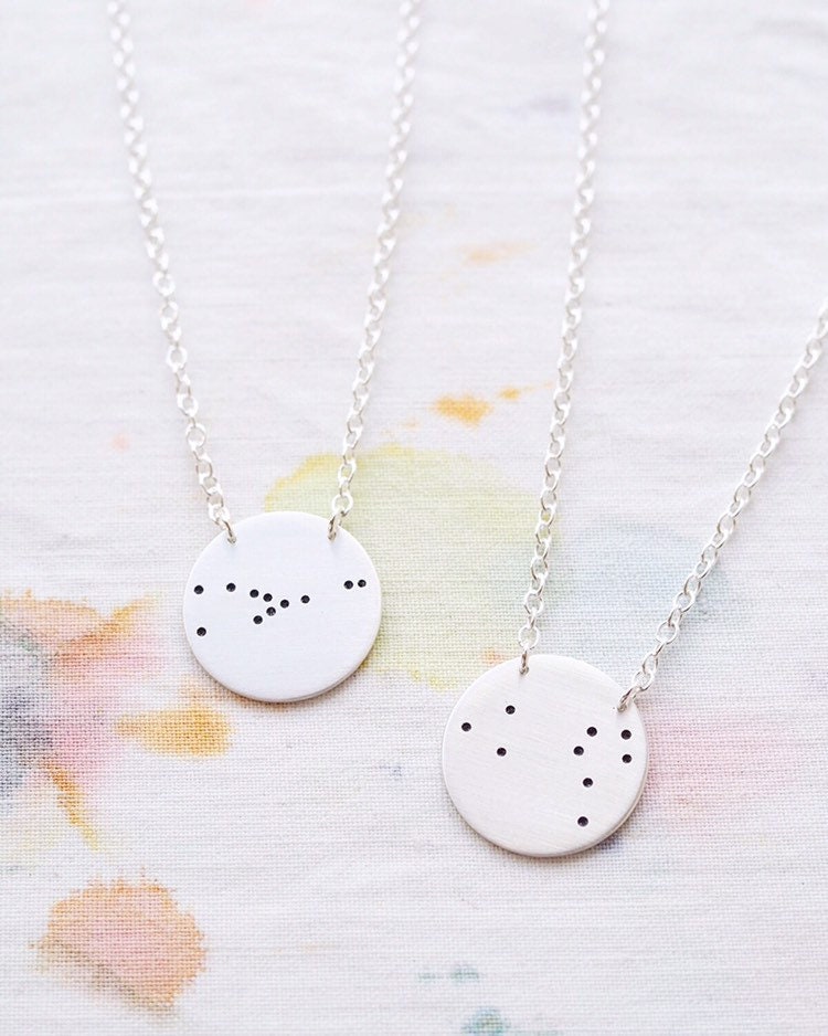 Zodiac Star Sign Constellation Circle Necklace