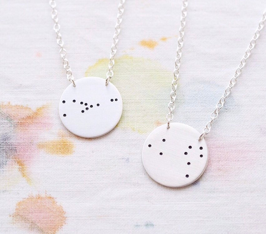 Zodiac Star Sign Constellation Circle Necklace