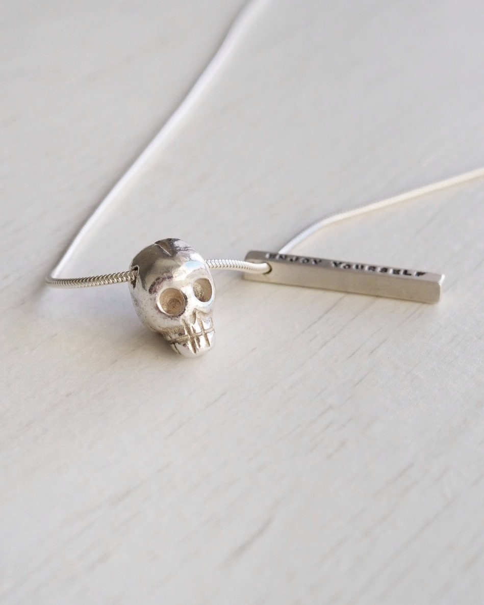 Personalised Silver Skull Necklace