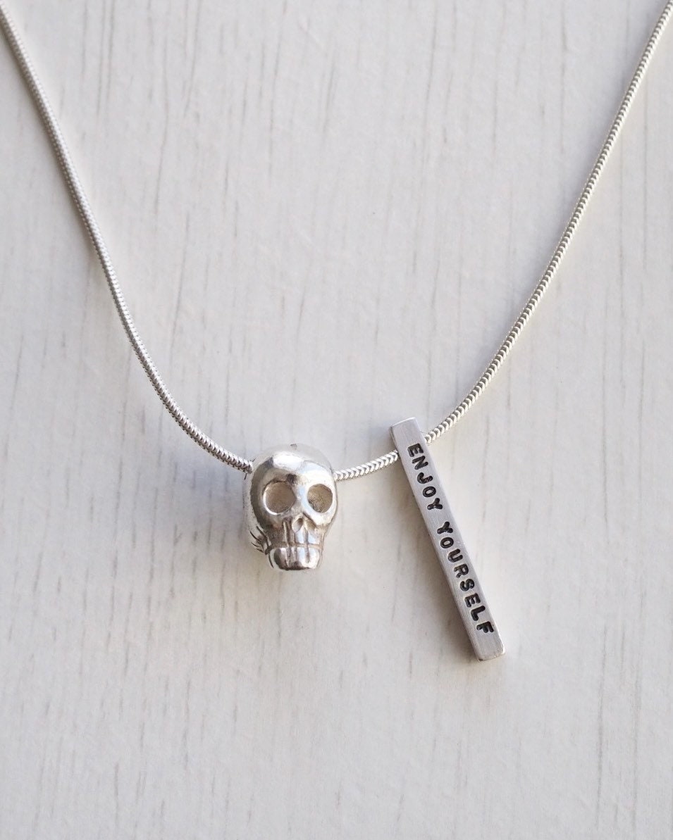 Personalised Silver Skull Necklace