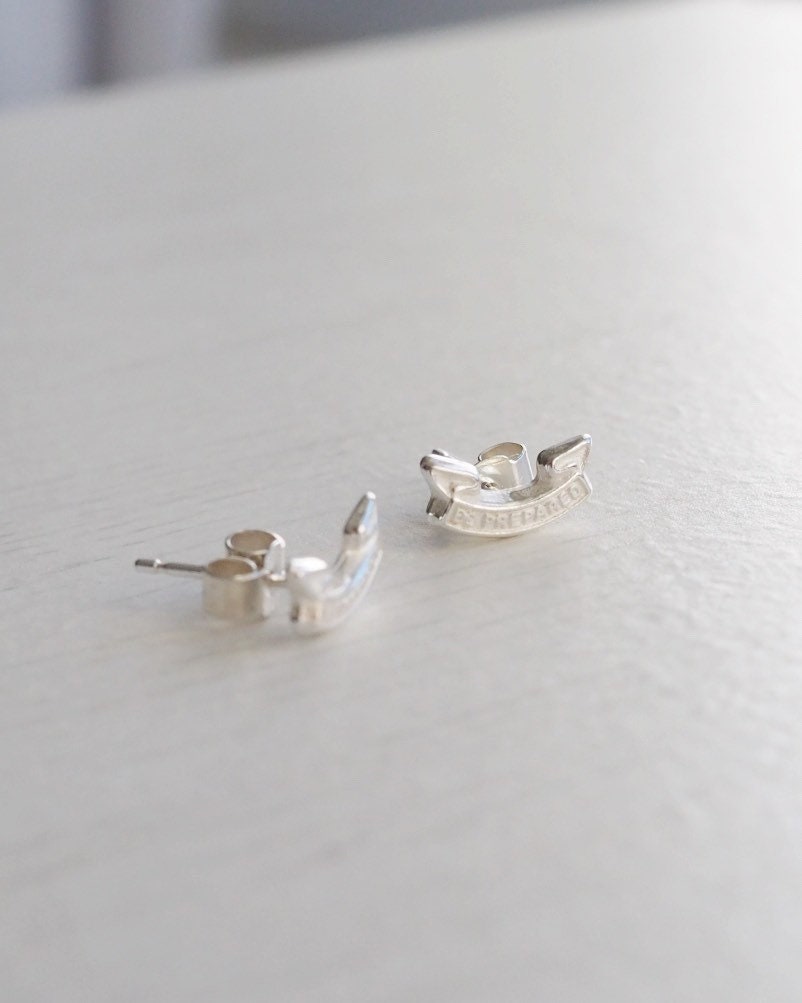 Be Prepared Silver Stud Earrings