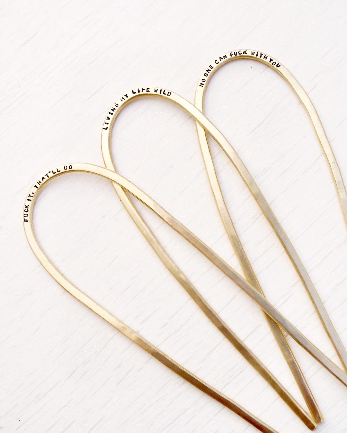 Personalised Brass Hair Pin